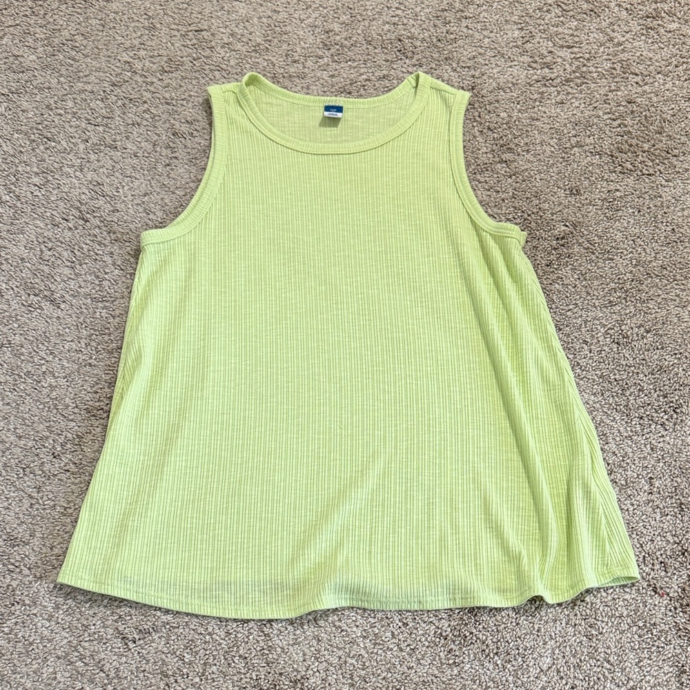 Old Navy Luxe Bright Green Ribbed Tank